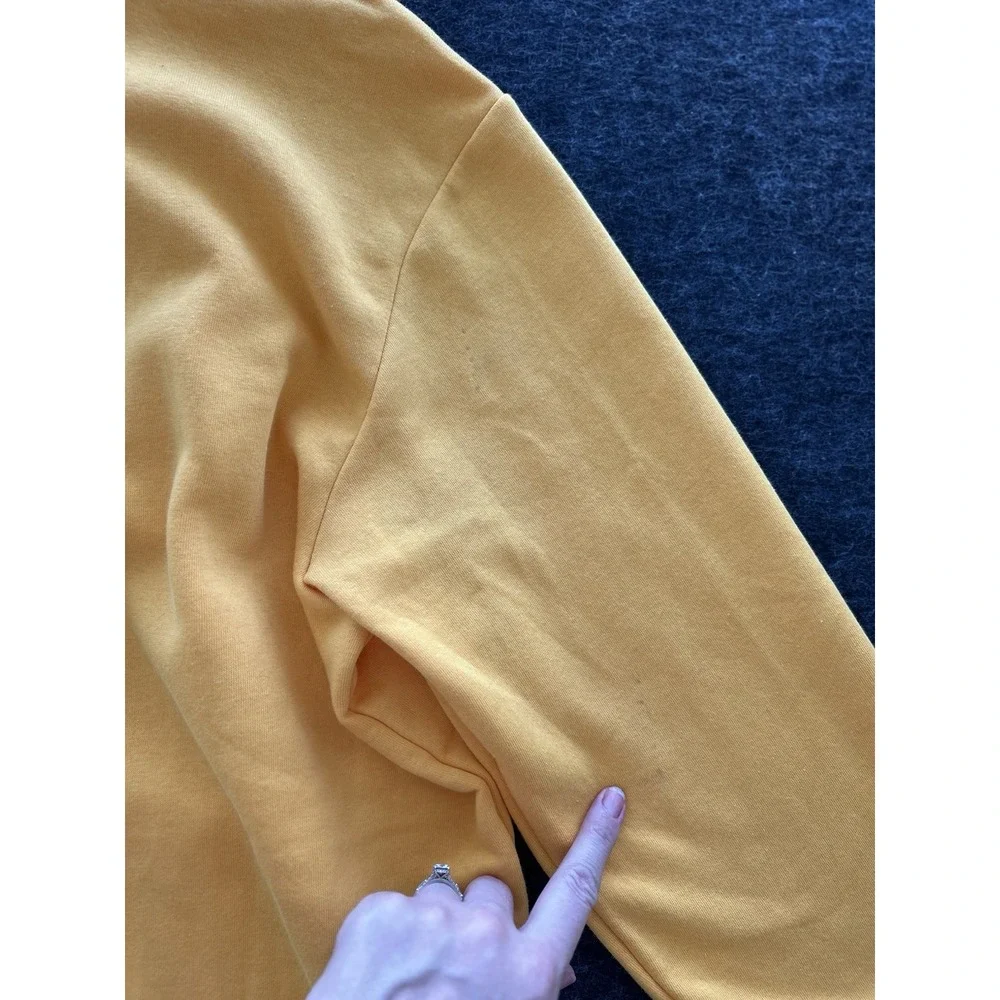 Adidas Men's Pullover Hoodie Sz M/L‎ Gold Yellow Sweatshirt Feel Cozy Fleece